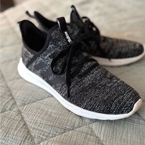 adidas Black and White Knit Athletic Sneakers